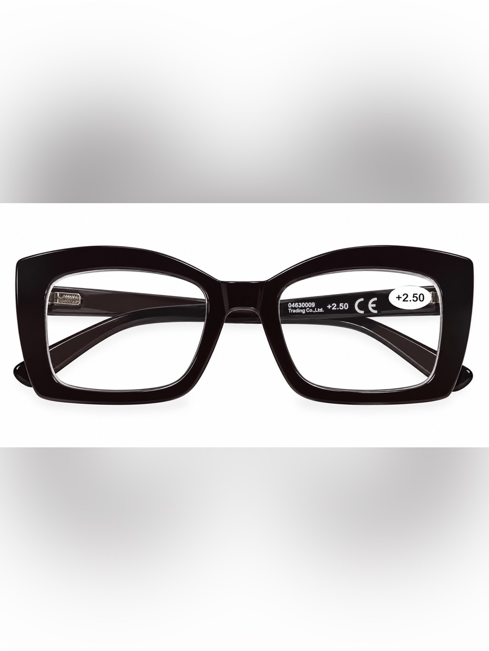 Black Square Acetate Reading Glasses - Unbranded
